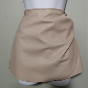 Tan pleather skort